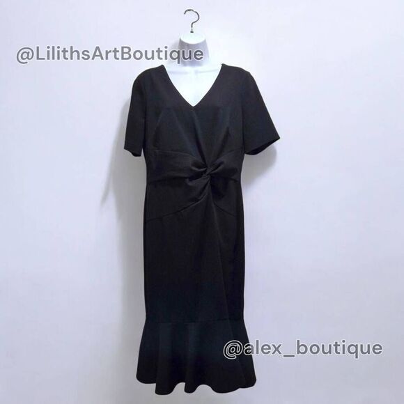 London Times Flounce Twist Midi Dress(C049)-Size 12 for Women - Picture 3 of 11